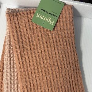 Figmint Waffle Weave Kitchen Towels - Brown